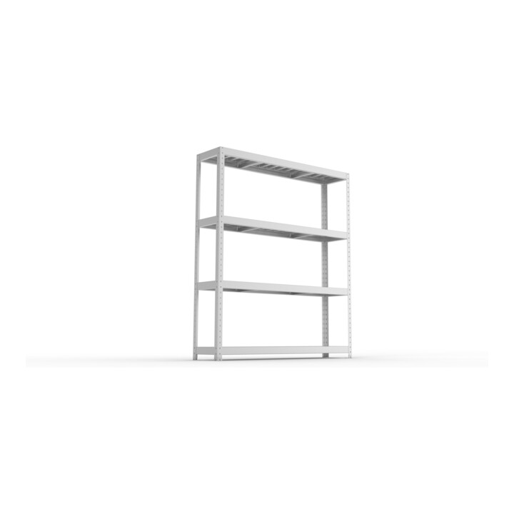 META SPEED-RACK Weitspannregal 1970x1700x400 mm in verzinkt mit 4 Fachebenen und Stahlpaneelen