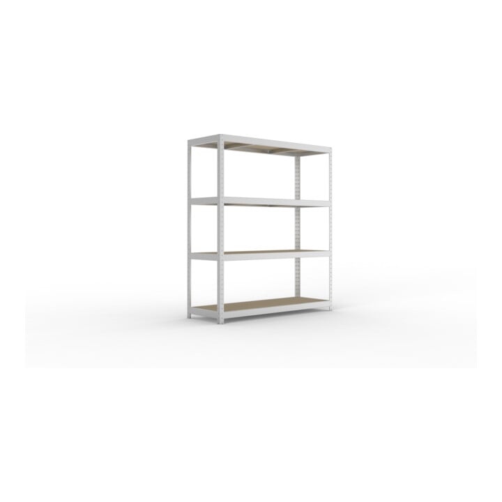 META SPEED-RACK Weitspannregal 1970x1700x600 mm in verzinkt mit 4 Fachebenen und Spanplatten