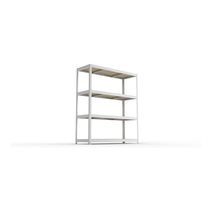 META SPEED-RACK Weitspannregal 1970x1700x600 mm in verzinkt mit 4 Fachebenen und Spanplatten
