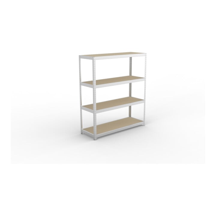 META SPEED-RACK Weitspannregal 1970x1700x600 mm in verzinkt mit 4 Fachebenen und Spanplatten