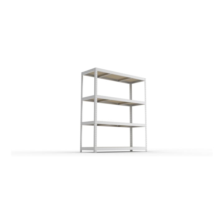 META SPEED-RACK Weitspannregal 1970x1700x600 mm in verzinkt mit 4 Fachebenen und Spanplatten
