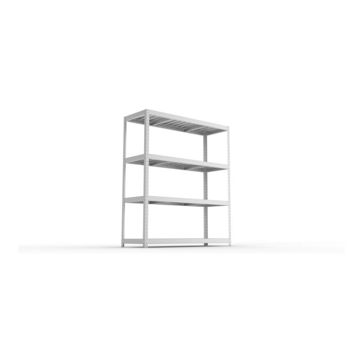 META SPEED-RACK Weitspannregal 1970x1700x600 mm in verzinkt mit 4 Fachebenen und Stahlpaneelen