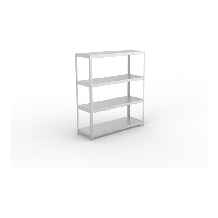 META SPEED-RACK Weitspannregal 1970x1700x600 mm in verzinkt mit 4 Fachebenen und Stahlpaneelen