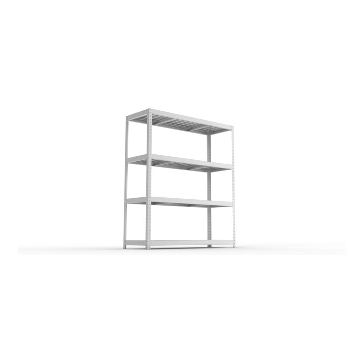 META SPEED-RACK Weitspannregal 1970x1700x600 mm in verzinkt mit 4 Fachebenen und Stahlpaneelen