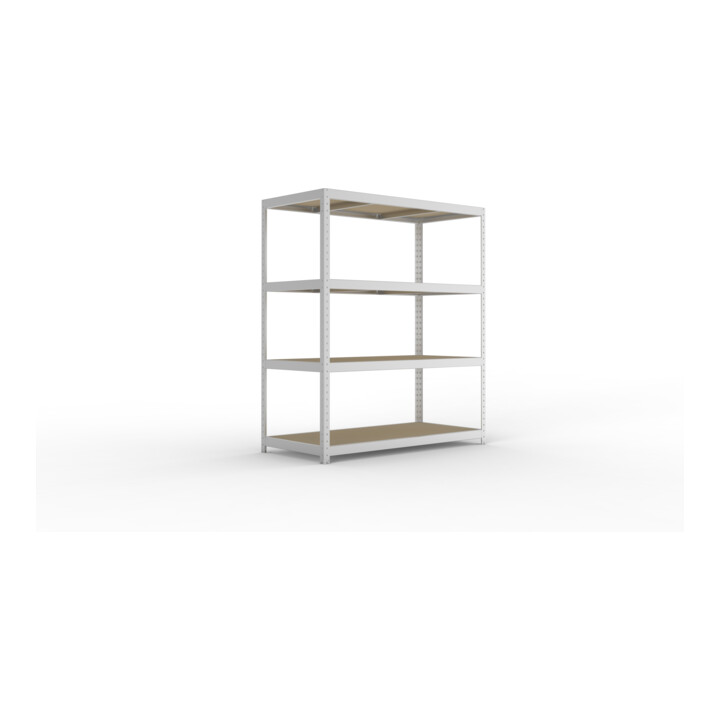 META SPEED-RACK Weitspannregal 1970x1700x800 mm in verzinkt mit 4 Fachebenen und Spanplatten