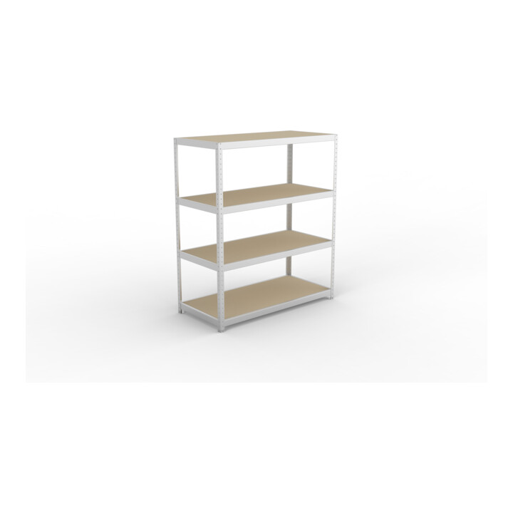 META SPEED-RACK Weitspannregal 1970x1700x800 mm in verzinkt mit 4 Fachebenen und Spanplatten