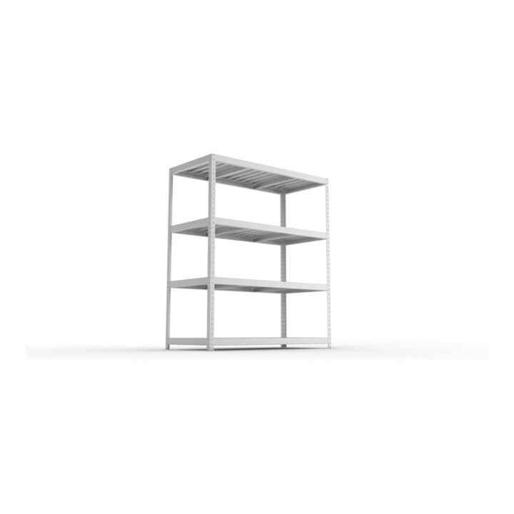 META SPEED-RACK Weitspannregal 1970x1700x800 mm in verzinkt mit 4 Fachebenen und Stahlpaneelen