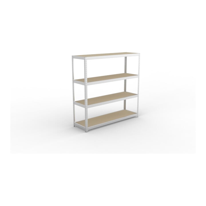 META SPEED-RACK Weitspannregal 1970x2000x600 mm in verzinkt mit 4 Fachebenen mit Spanplatten