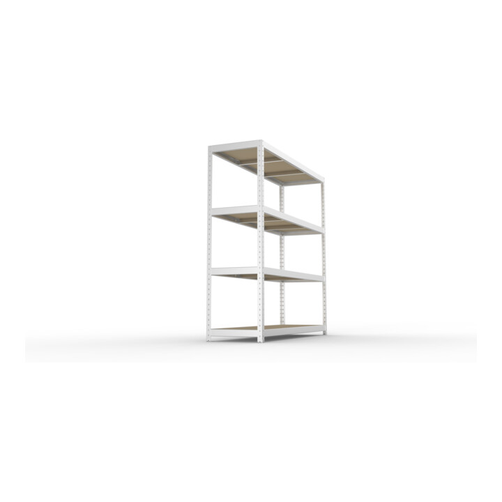 META SPEED-RACK Weitspannregal 1970x2000x600 mm in verzinkt mit 4 Fachebenen mit Spanplatten