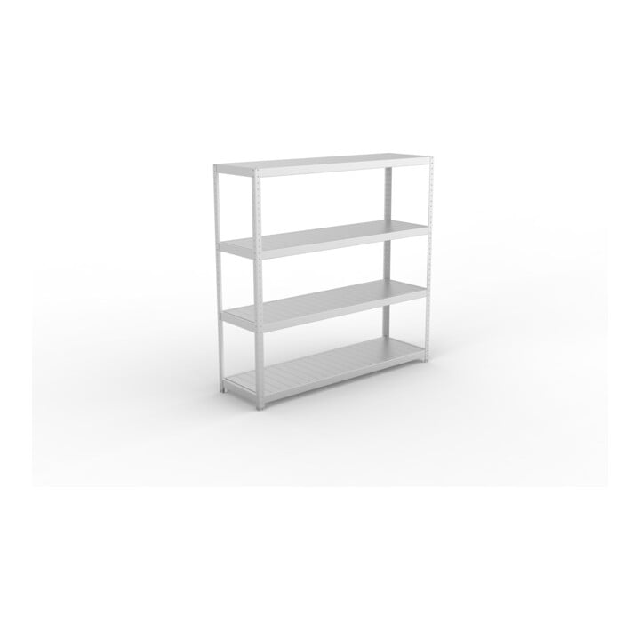 META SPEED-RACK Weitspannregal 1970x2000x600 mm in verzinkt mit 4 Fachebenen und Stahlpaneelen