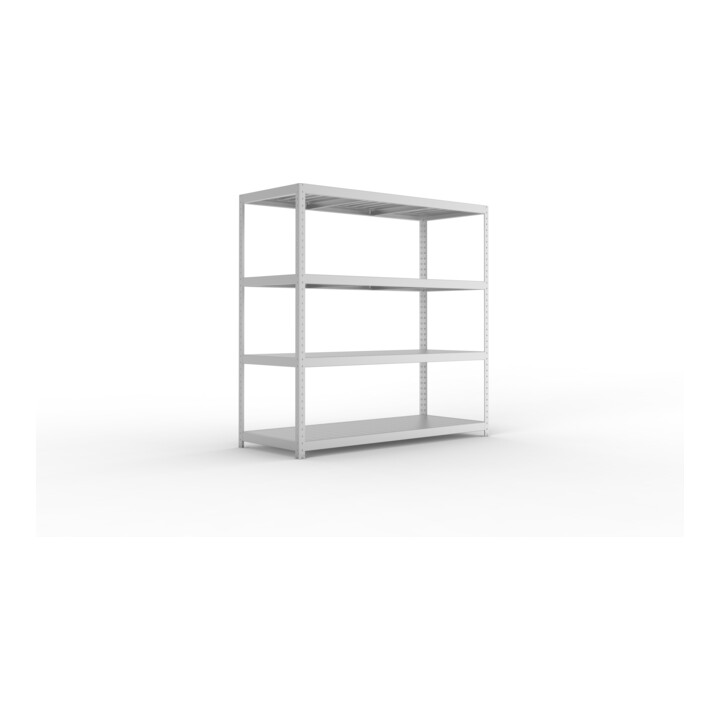 META SPEED-RACK Weitspannregal 1970x2000x800 mm in verzinkt mit 4 Fachebenen und Stahlpaneelen