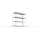 META SPEED-RACK Weitspannregal 1970x2000x800 mm in verzinkt mit 4 Fachebenen und Stahlpaneelen
