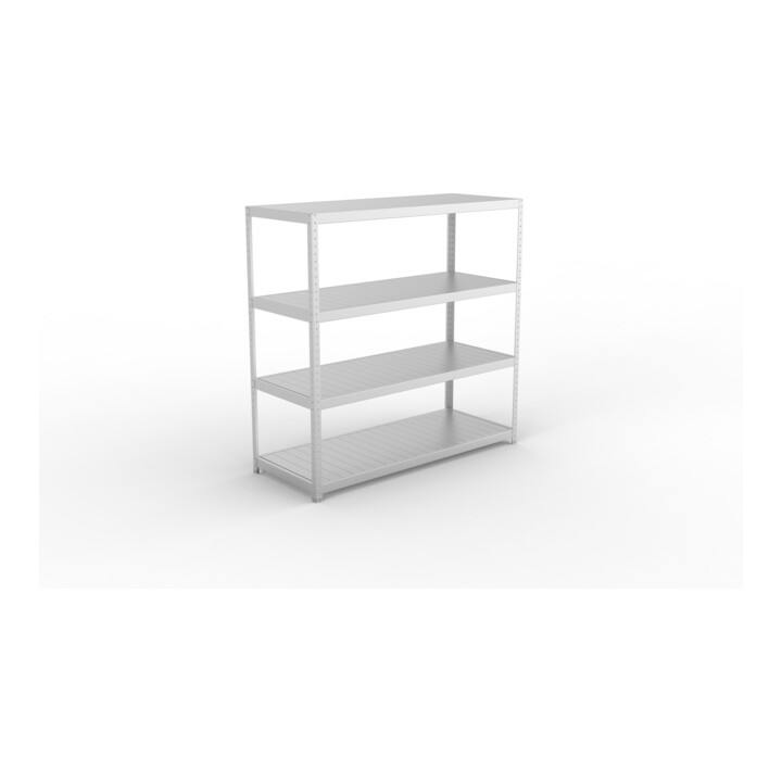 META SPEED-RACK Weitspannregal 1970x2000x800 mm in verzinkt mit 4 Fachebenen und Stahlpaneelen