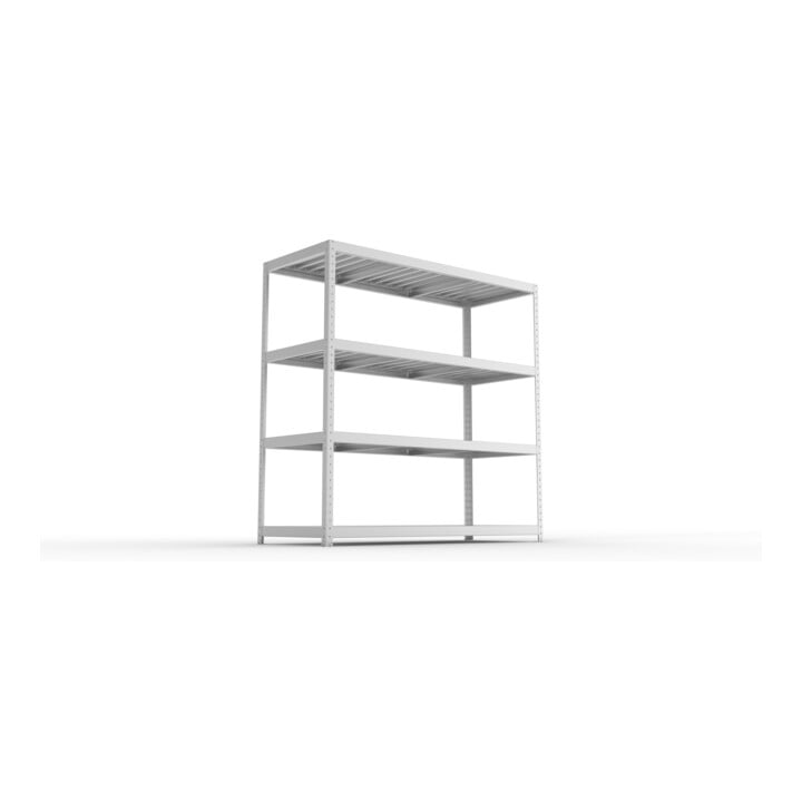 META SPEED-RACK Weitspannregal 1970x2000x800 mm in verzinkt mit 4 Fachebenen und Stahlpaneelen