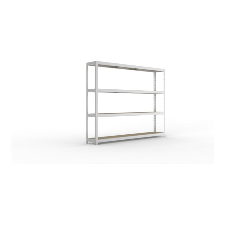 META SPEED-RACK Weitspannregal 1970x2500x400 mm in verzinkt mit 4 Fachebenen und Spanplatten