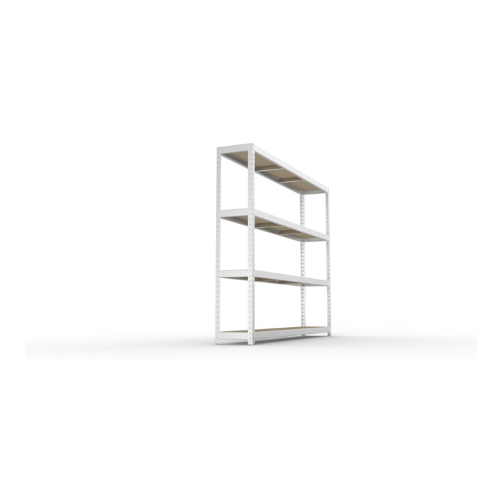 META SPEED-RACK Weitspannregal 1970x2500x400 mm in verzinkt mit 4 Fachebenen und Spanplatten