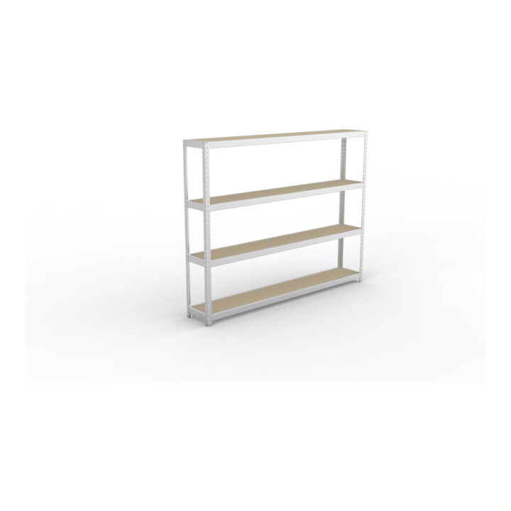 META SPEED-RACK Weitspannregal 1970x2500x400 mm in verzinkt mit 4 Fachebenen und Spanplatten