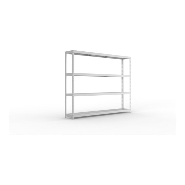 META SPEED-RACK Weitspannregal 1970x2500x400 mm in verzinkt mit 4 Fachebenen und Stahlpaneelen