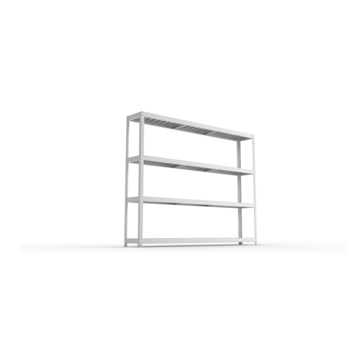 META SPEED-RACK Weitspannregal 1970x2500x400 mm in verzinkt mit 4 Fachebenen und Stahlpaneelen