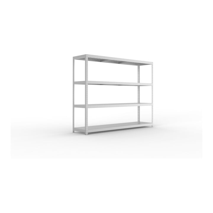 META SPEED-RACK Weitspannregal 1970x2500x600 mm in verzinkt mit 4 Fachebenen und Stahlpaneelen