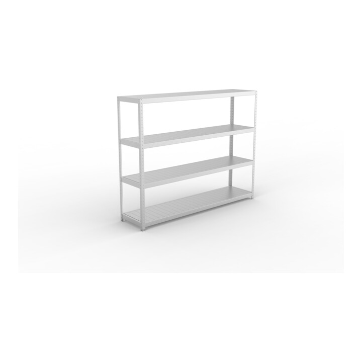 META SPEED-RACK Weitspannregal 1970x2500x600 mm in verzinkt mit 4 Fachebenen und Stahlpaneelen