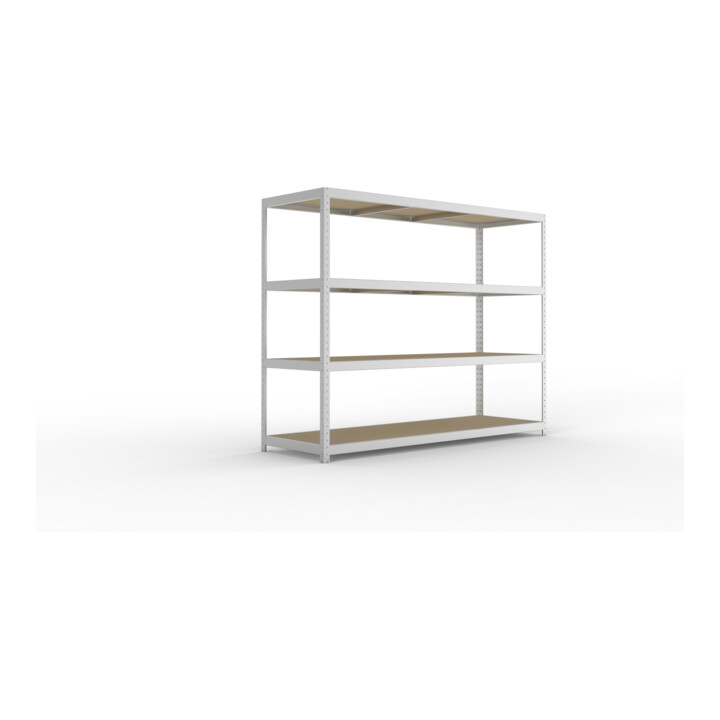 META SPEED-RACK Weitspannregal 1970x2500x800 mm in verzinkt mit 4 Fachebenen und Spanplatten