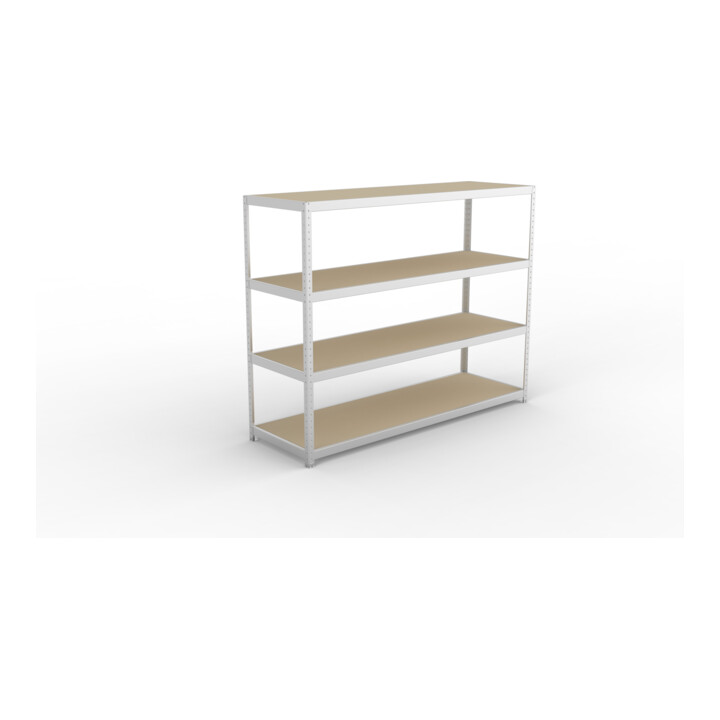 META SPEED-RACK Weitspannregal 1970x2500x800 mm in verzinkt mit 4 Fachebenen und Spanplatten