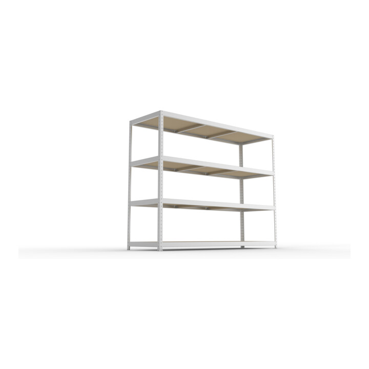 META SPEED-RACK Weitspannregal 1970x2500x800 mm in verzinkt mit 4 Fachebenen und Spanplatten