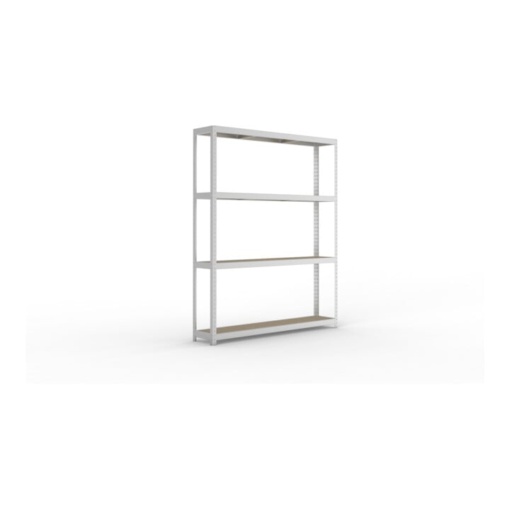 META SPEED-RACK Weitspannregal 2470x2000x400 mm in verzinkt mit 4 Fachebenen und Spanplatten