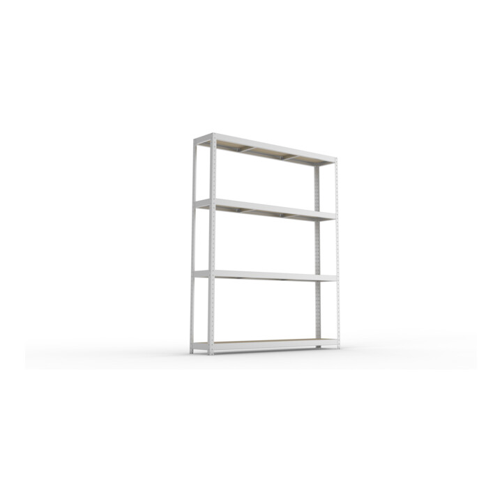 META SPEED-RACK Weitspannregal 2470x2000x400 mm in verzinkt mit 4 Fachebenen und Spanplatten