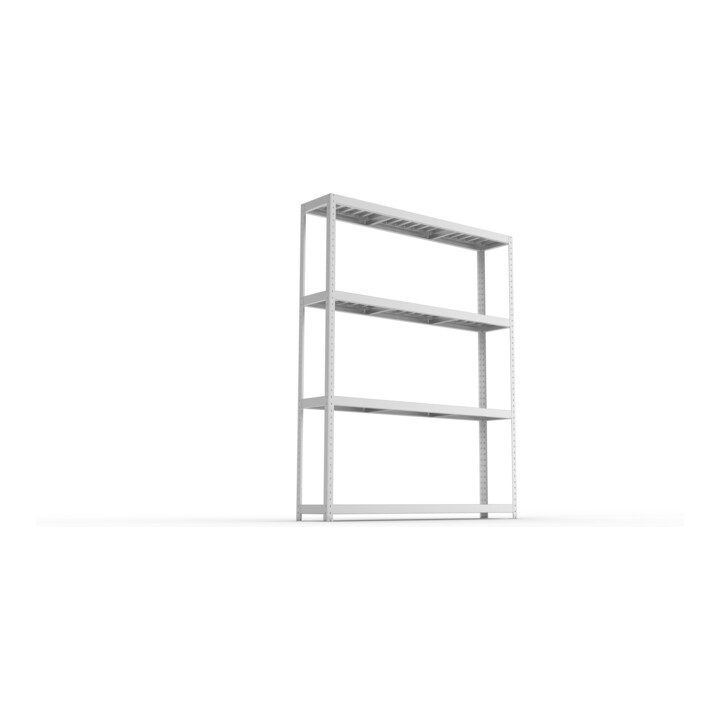 META SPEED-RACK Weitspannregal 2470x2000x400 mm in verzinkt mit 4 Fachebenen und Stahlpaneelen