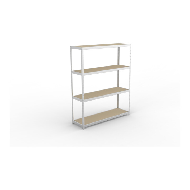 META SPEED-RACK Weitspannregal 2470x2000x600 mm in verzinkt mit 4 Fachebenen und Spanplatten
