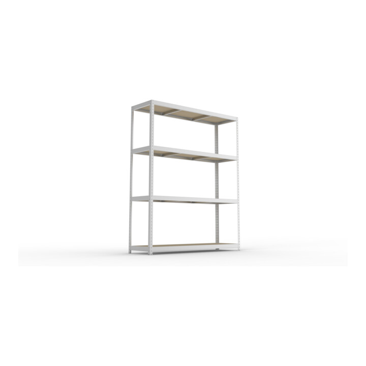 META SPEED-RACK Weitspannregal 2470x2000x600 mm in verzinkt mit 4 Fachebenen und Spanplatten