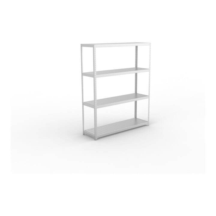 META SPEED-RACK Weitspannregal 2470x2000x600 mm in verzinkt mit 4 Fachebenen und Stahlpaneelen