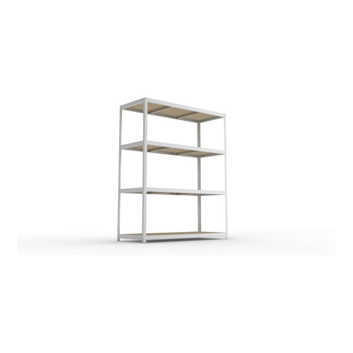 META SPEED-RACK Weitspannregal 2470x2000x800 mm in verzinkt mit 4 Fachebenen und Spanplatten