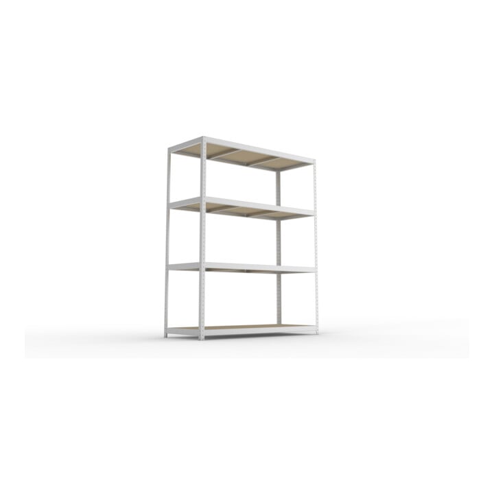 META SPEED-RACK Weitspannregal 2470x2000x800 mm in verzinkt mit 4 Fachebenen und Spanplatten