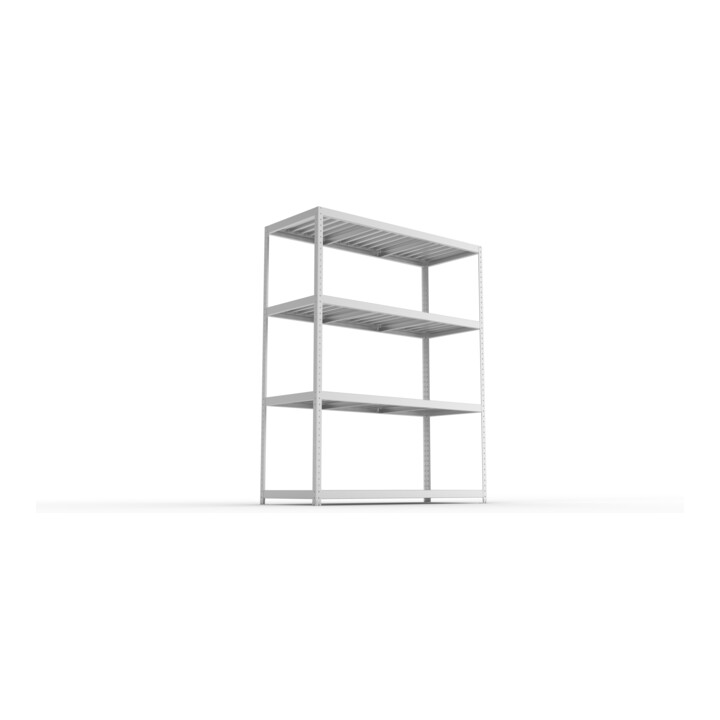 META SPEED-RACK Weitspannregal 2470x2000x800 mm in verzinkt mit 4 Fachebenen und Stahlpaneelen