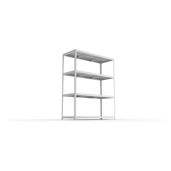 META SPEED-RACK Weitspannregal 2470x2000x800 mm in verzinkt mit 4 Fachebenen und Stahlpaneelen