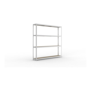 META SPEED-RACK Weitspannregal 2470x2500x400 mm in verzinkt mit 4 Fachebenen und Spanplatten