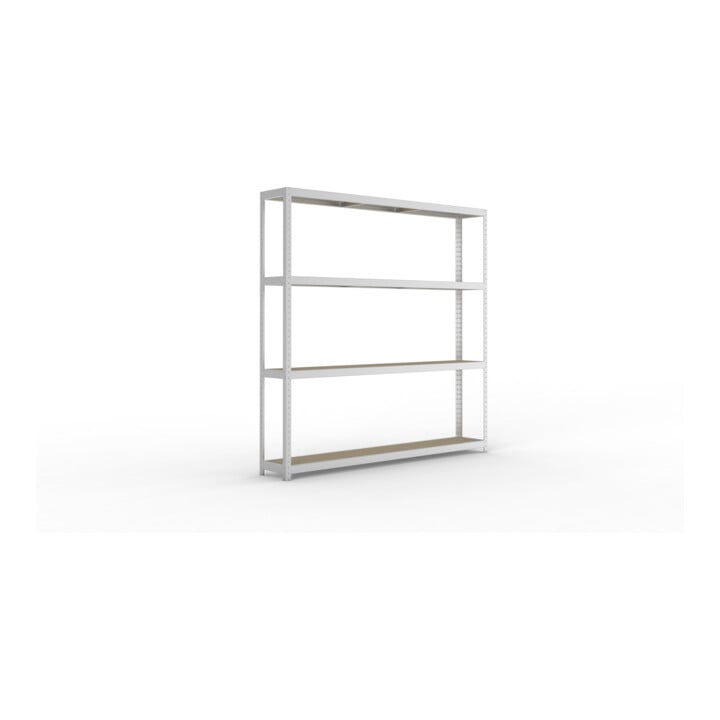 META SPEED-RACK Weitspannregal 2470x2500x400 mm in verzinkt mit 4 Fachebenen und Spanplatten