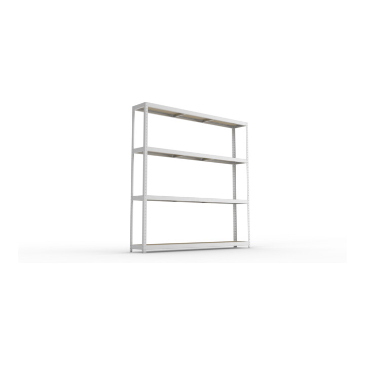 META SPEED-RACK Weitspannregal 2470x2500x400 mm in verzinkt mit 4 Fachebenen und Spanplatten