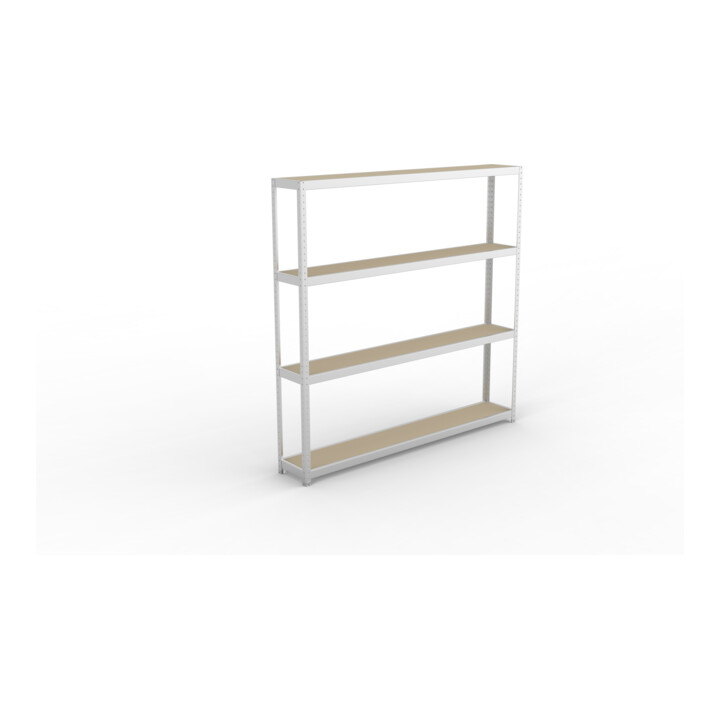 META SPEED-RACK Weitspannregal 2470x2500x400 mm in verzinkt mit 4 Fachebenen und Spanplatten