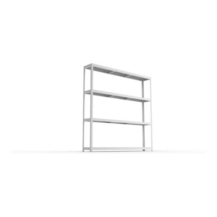 META SPEED-RACK Weitspannregal 2470x2500x400 mm in verzinkt mit 4 Fachebenen und Stahlpaneelen