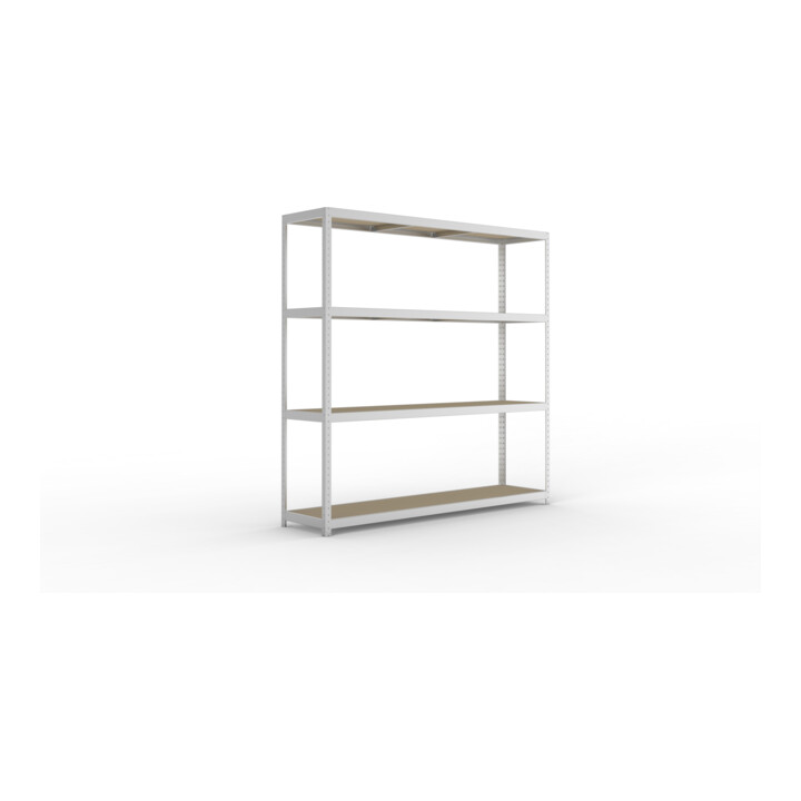 META SPEED-RACK Weitspannregal 2470x2500x600 mm in verzinkt mit 4 Fachebenen und Spanplatten