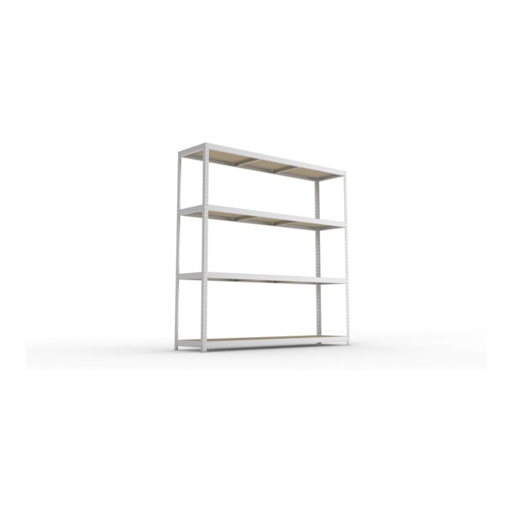 META SPEED-RACK Weitspannregal 2470x2500x600 mm in verzinkt mit 4 Fachebenen und Spanplatten