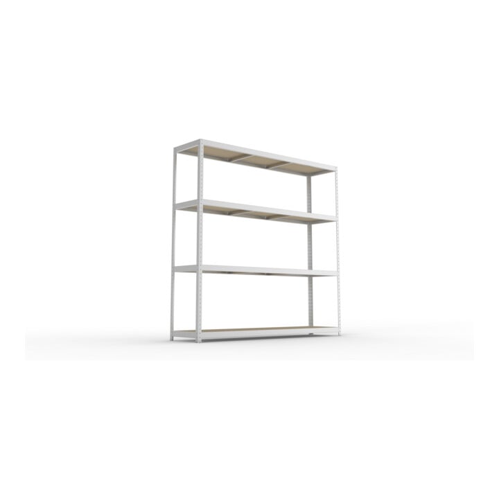 META SPEED-RACK Weitspannregal 2470x2500x600 mm in verzinkt mit 4 Fachebenen und Spanplatten