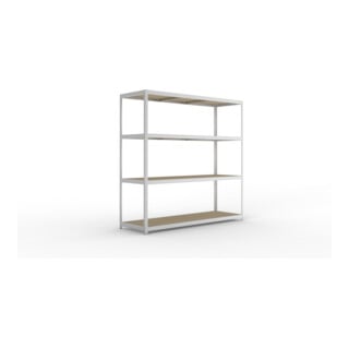 META SPEED-RACK Weitspannregal 2470x2500x800 mm in verzinkt mit 4 Fachebenen und Spanplatten