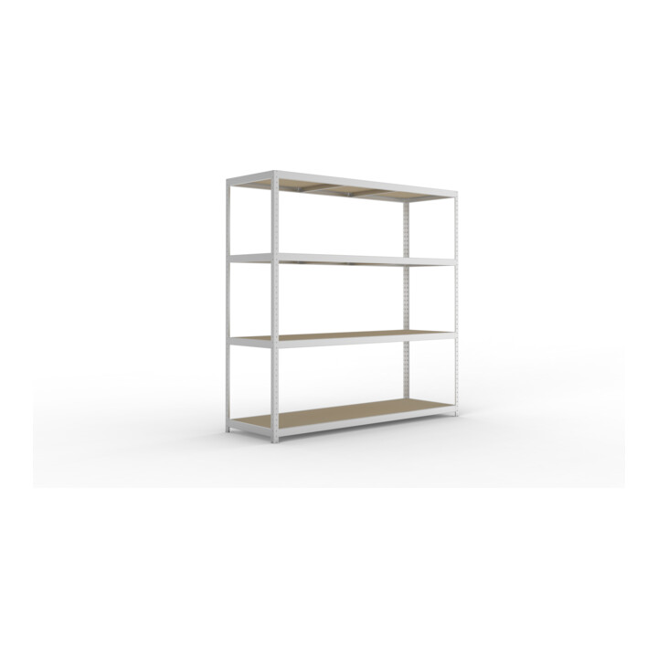 META SPEED-RACK Weitspannregal 2470x2500x800 mm in verzinkt mit 4 Fachebenen und Spanplatten