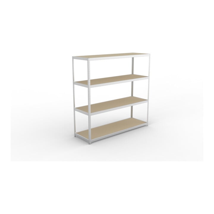 META SPEED-RACK Weitspannregal 2470x2500x800 mm in verzinkt mit 4 Fachebenen und Spanplatten