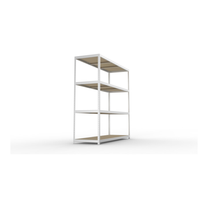 META SPEED-RACK Weitspannregal 2470x2500x800 mm in verzinkt mit 4 Fachebenen und Spanplatten